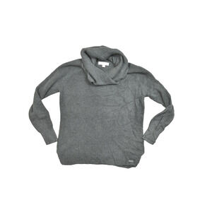 Michael Kors Gray Cowl Neck Waffle Knit Sweater Tunic Regular Size S